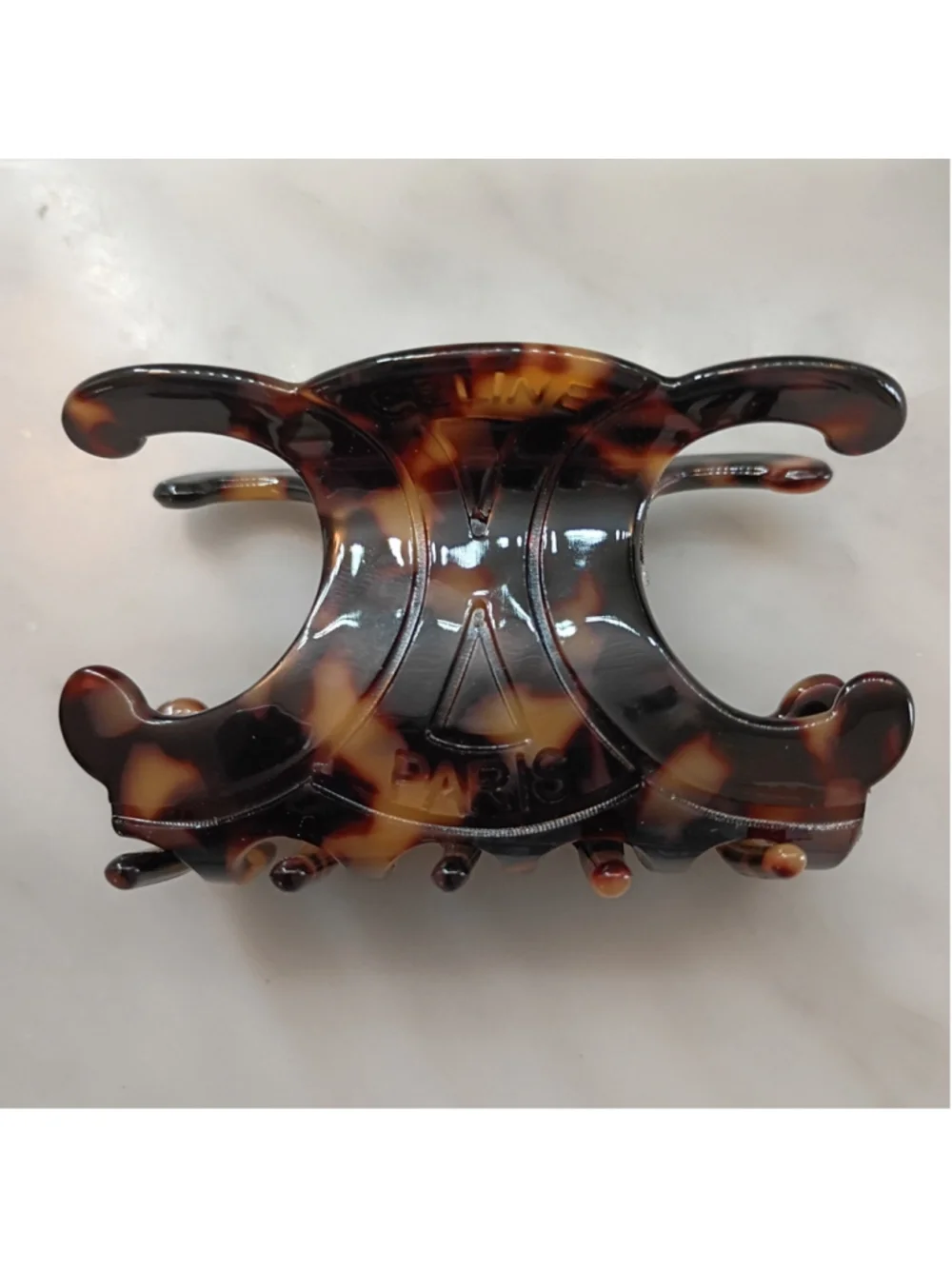 Women's Celine Tortoiseshell Hair Claw Clip, Approx 2in, Brown and Black